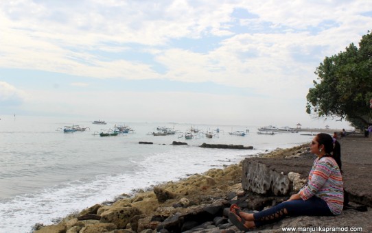 Sanur beach, Bali, Indonesia, Volcano