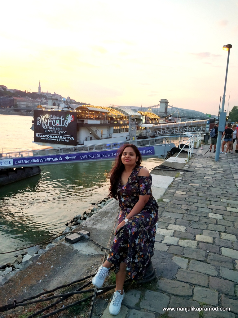 Raising a toast to the Széchenyi Chain Bridge in Budapest, Hungary